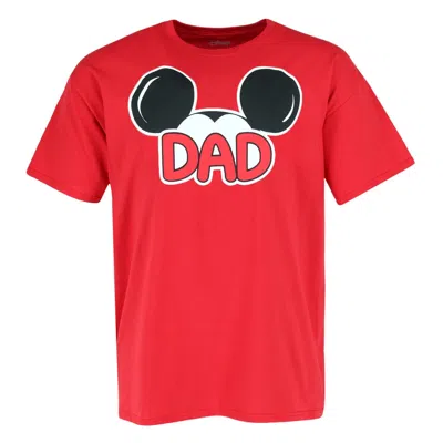 Jerry Leigh Men's Mickey Mouse Dad Family T-shirt In Red