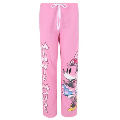 Jerry Leigh Women's Disney Minnie Mouse Open Bottom Lounge Pants In Pink