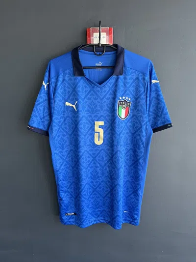 Pre-owned Jersey X Puma Italy Euro National Team Cannavaro 5 Blokecore Jersey In Blue