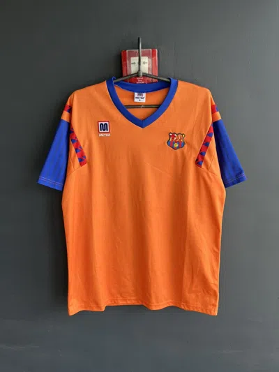 Pre-owned Jersey X Soccer Jersey 80's Meyba Barcelona Vintage Blokecore Jersey Retro Replica In Orange