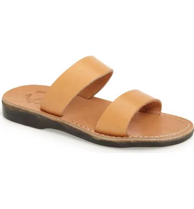 Jerusalem Sandals Aviv Rubber Slide In Tan In Orange