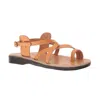 Jerusalem Sandals The Good Shepherd Buckle Sandal In Tan In Multi