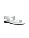 Jerusalem Sandals Unisex - Golan Leather Slingback Flat Sandal In White In White