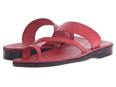 Jerusalem Sandals Zohar Slide Sandal In Red In Pink