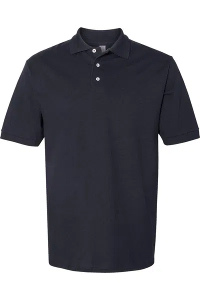 Jerzees 100% Ringspun Cotton Piqu Polo In Black