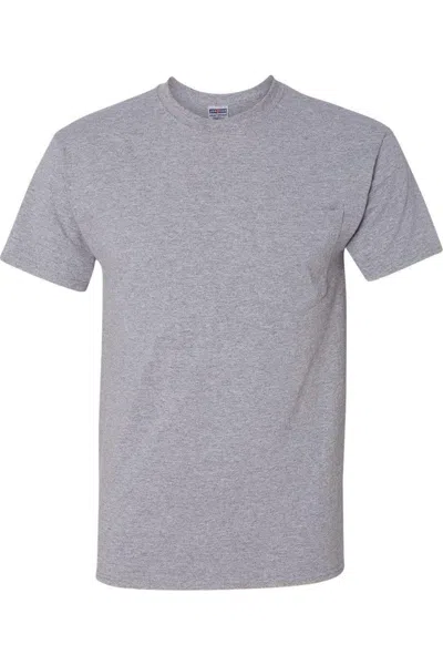 Jerzees Dri-power 50/50 T-shirt With A Pocket In Blue