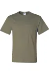 Jerzees Dri-power 50/50 T-shirt With A Pocket In Green