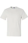 Jerzees Dri-power 50/50 T-shirt With A Pocket In White