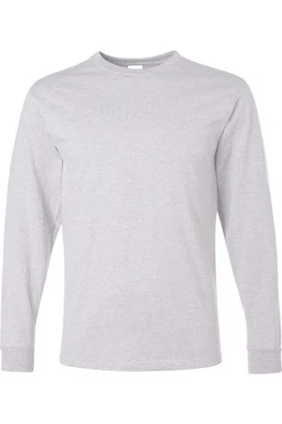 Jerzees Dri-power Long Sleeve 50/50 T-shirt In Grey
