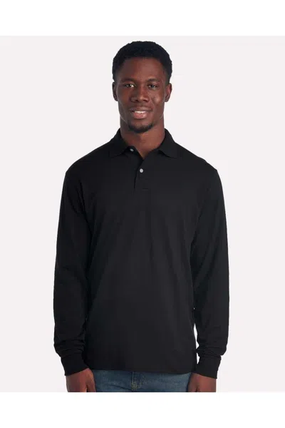 Jerzees Dri-power Long Sleeve Polo In Black