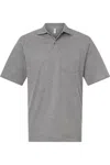 Jerzees Dri-power Polo With Pocket In Gray