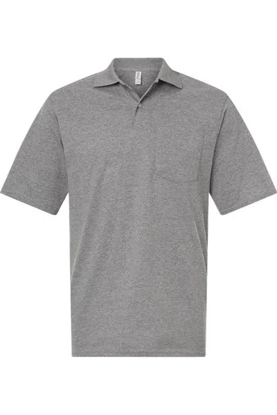 Jerzees Dri-power Polo With Pocket In Gray