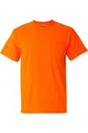 Jerzees Dri-power 50/50 T-shirt With A Pocket In Orange