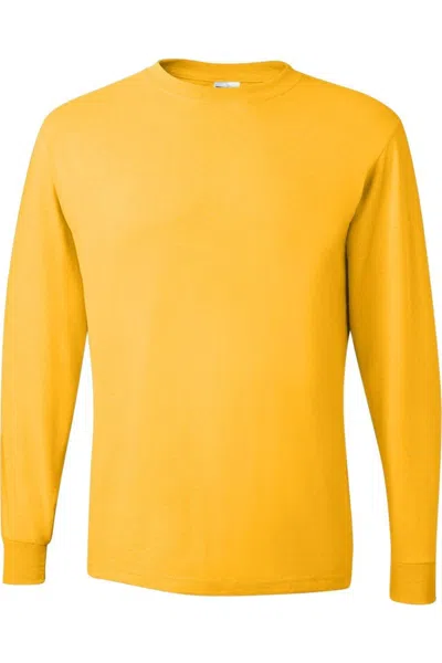 Jerzees Dri-power Long Sleeve 50/50 T-shirt In Yellow