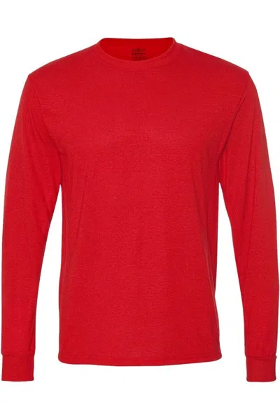 Jerzees Dri-power Performance Long Sleeve T-shirt In Red
