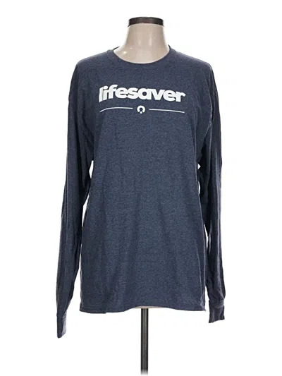Pre-owned Jerzees Long Sleeve T-shirt In Blue
