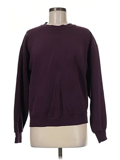 Pre-owned Jerzees Long Sleeve T-shirt In Purple