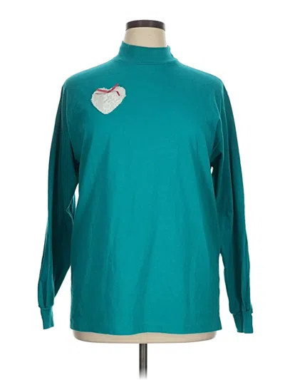 Pre-owned Jerzees Long Sleeve Turtleneck In Blue