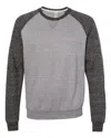 Jerzees Men's Snow Heather French Terry Crewneck Sweatshirt In Multi