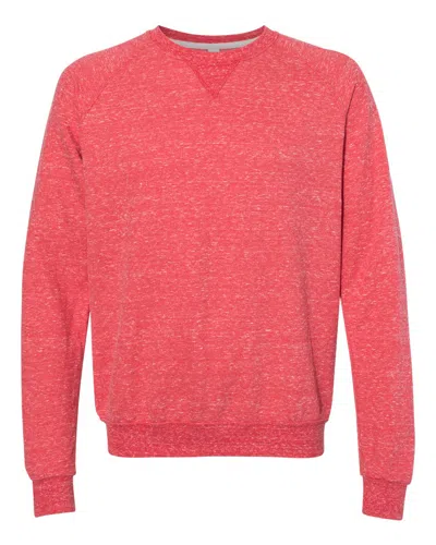 Jerzees Men's Snow Heather French Terry Crewneck Sweatshirt In Red