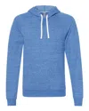 Jerzees Men's Snow Heather French Terry Raglan Hooded Sweatshirt In Blue