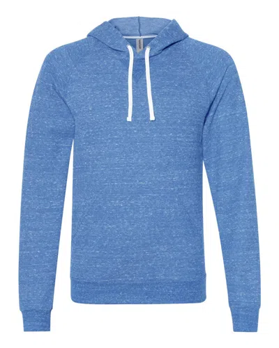 Jerzees Men's Snow Heather French Terry Raglan Hooded Sweatshirt In Blue