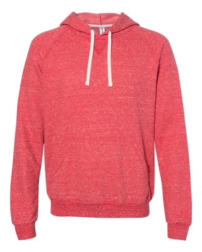 JERZEES MEN'S SNOW HEATHER FRENCH TERRY RAGLAN HOODED SWEATSHIRT