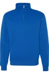 Jerzees Nublend Cadet Collar Quarter-zip Sweatshirt In Blue