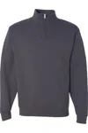 Jerzees Nublend Cadet Collar Quarter-zip Sweatshirt In Grey