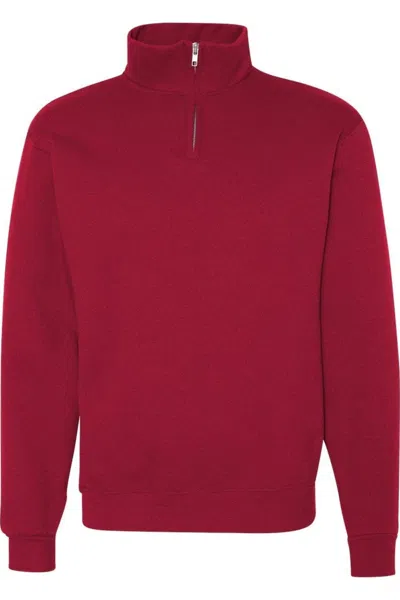 Jerzees Nublend Cadet Collar Quarter-zip Sweatshirt In Multi