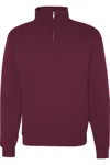 Jerzees Nublend Cadet Collar Quarter-zip Sweatshirt In Red