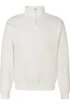 Jerzees Nublend Cadet Collar Quarter-zip Sweatshirt In White