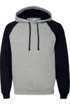 Jerzees Nublend Colorblocked Raglan Hooded Sweatshirt In Multi