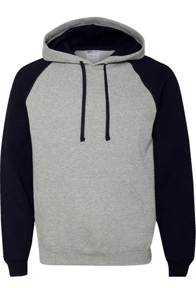Jerzees Nublend Colorblocked Raglan Hooded Sweatshirt In Multi