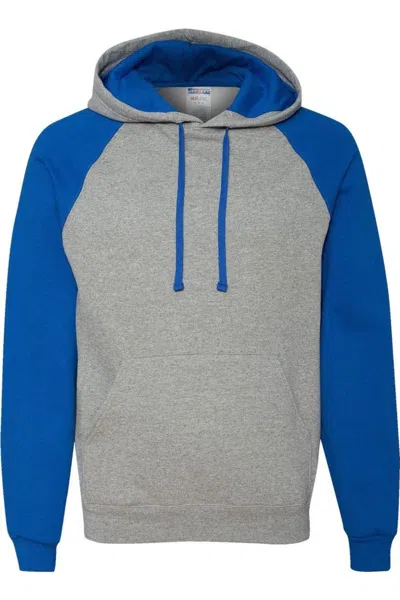 Jerzees Nublend Colorblocked Raglan Hooded Sweatshirt In Multi