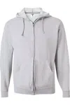Jerzees Nublend Full-zip Hooded Sweatshirt In Grey