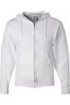 Jerzees Nublend Full-zip Hooded Sweatshirt In White