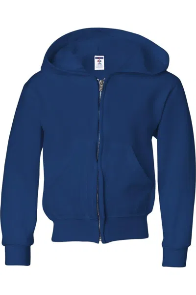 Jerzees Kids' Nublend Youth Full-zip Hooded Sweatshirt In Blue