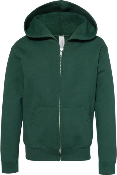 Jerzees Kids' Nublend Youth Full-zip Hooded Sweatshirt In Green