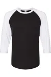 Jerzees Premium Blend Ringspun Three-quarter Sleeve Raglan Baseball T-shirt In Multi
