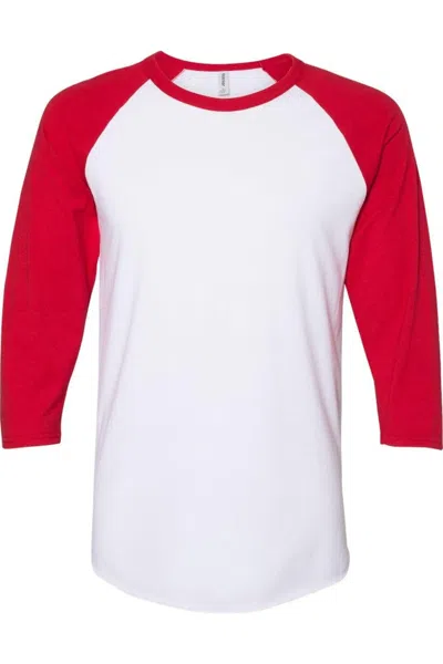 Jerzees Premium Blend Ringspun Three-quarter Sleeve Raglan Baseball T-shirt In White