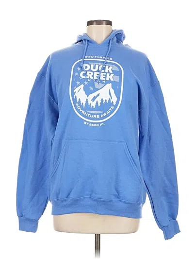 Pre-owned Jerzees Pullover Hoodie In Blue