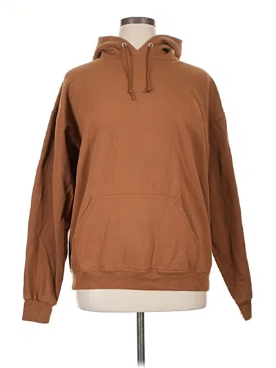 Pre-owned Jerzees Pullover Hoodie In Brown