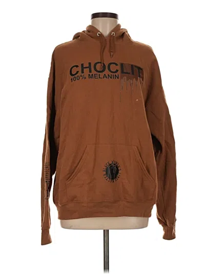 Pre-owned Jerzees Pullover Hoodie In Brown