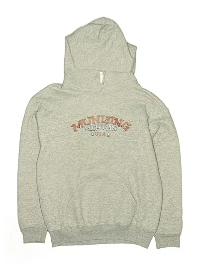 Pre-owned Jerzees Kids' Pullover Hoodie In Gray