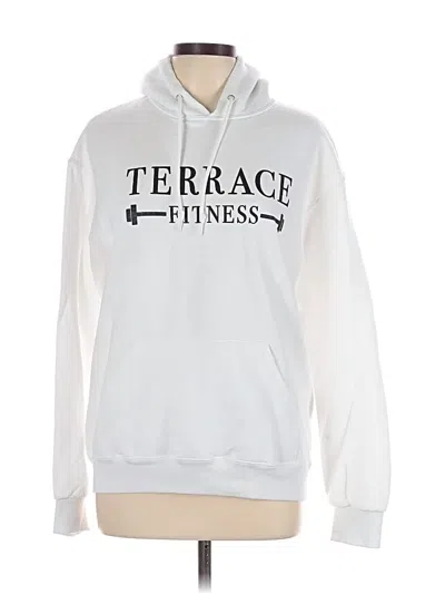 Pre-owned Jerzees Pullover Hoodie In White
