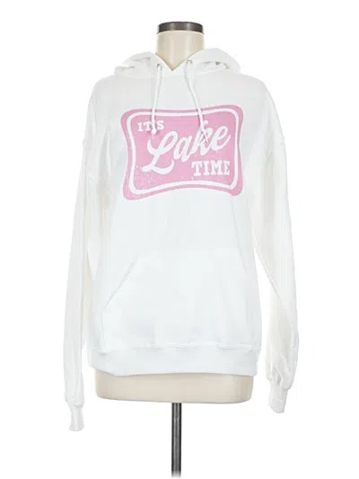 Pre-owned Jerzees Pullover Hoodie In White