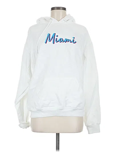 Pre-owned Jerzees Pullover Hoodie In White