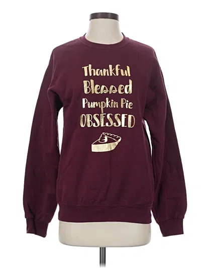 Pre-owned Jerzees Pullover Sweater In Burgundy