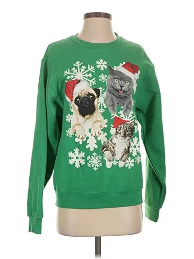 Pre-owned Jerzees Pullover Sweater In Green